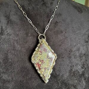 Dragons Blood Crystal Diamond Statement necklace pendant big jewelry